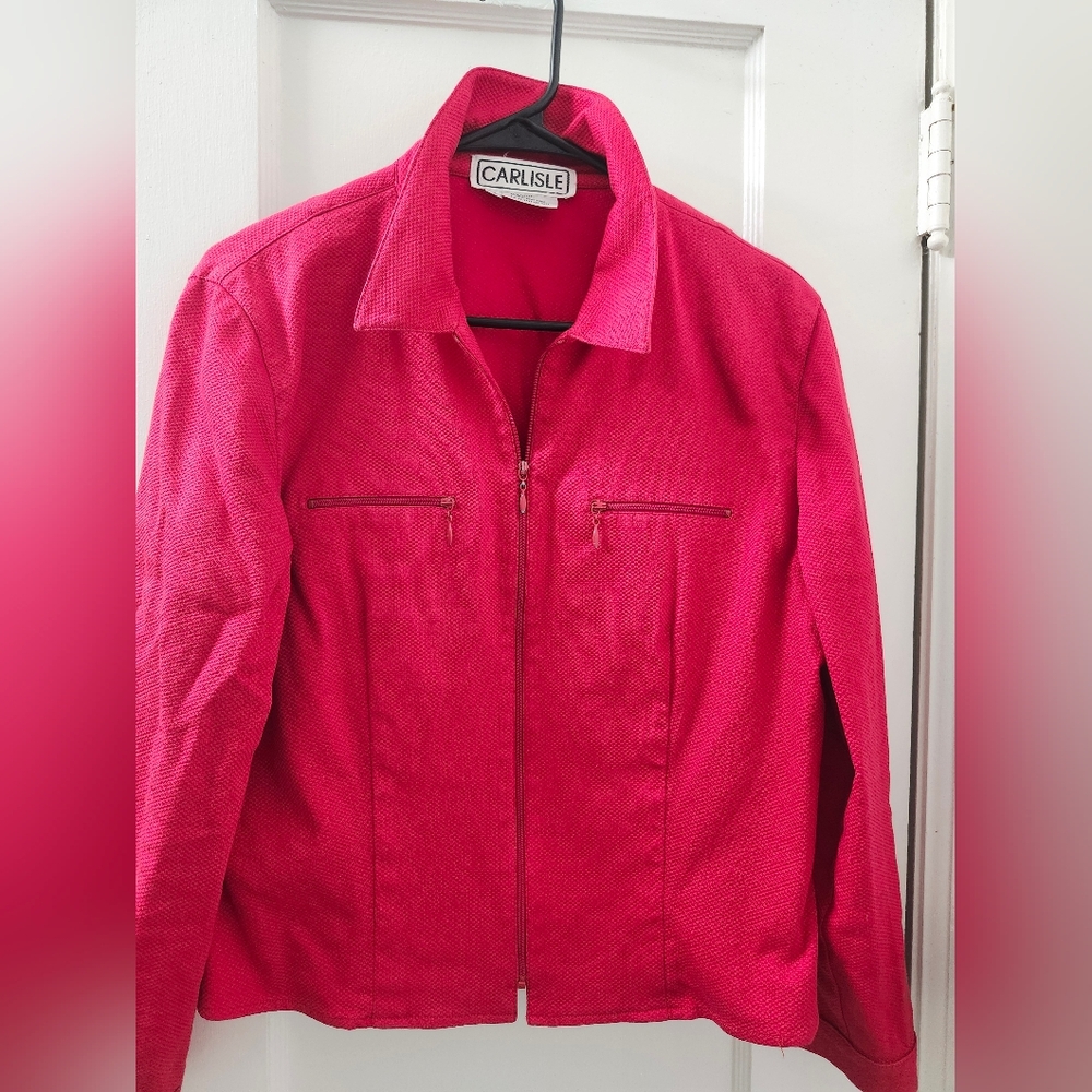 Carlisle Women's Vibrant Red Textured Blazer